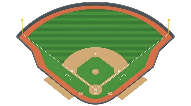 Isometric view of a professional baseball field stadium