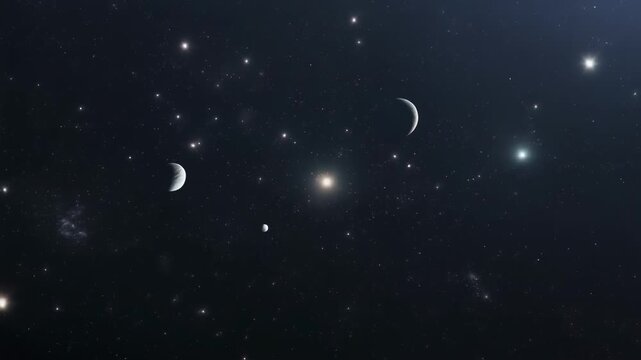 slow motion lunar eclipse sequence in space