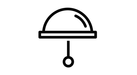 Fototapeta premium Simple Line Art Icon of a Bell, Symbolizing Sound, Music, or Alert