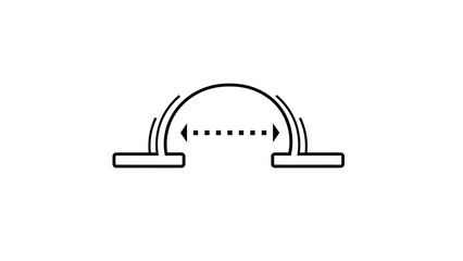 Fototapeta premium Archway Measurement Icon: Distance, Span, Width, Blueprint, Engineering, Architecture