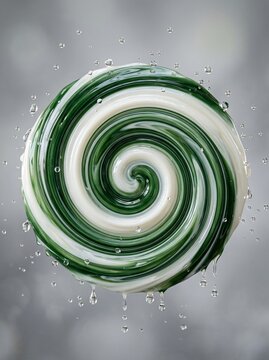 Green white swirl