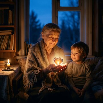 Grandmother and grandson