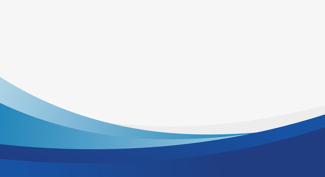 A clean and minimalist blue abstract wave design on a white background ideal for professional business presentations and website header graphics.