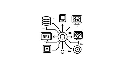 Fototapeta premium Centralized Data Hub Connecting Devices and Information