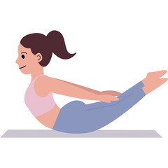 Obraz premium Pilates Locust Pose Illustration