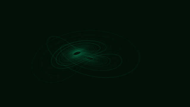 Premium AI Latent Space Strange Attractor Background Template - Emerald Core Theme
