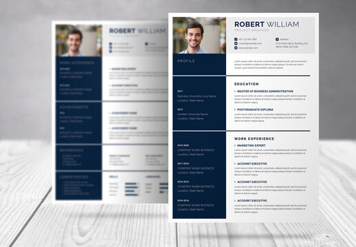 Two Page Resume and Cover Letter Template