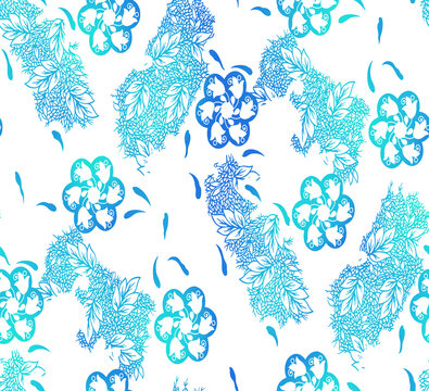 Seamless allover abstract multicolor textile digital design pattern
