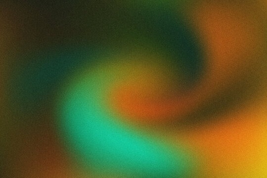 Dark grainy gradient swirl background with emerald green and orange spiral