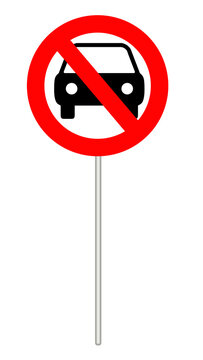 clip art panneau interdit aux voitures, PNG fond transparent