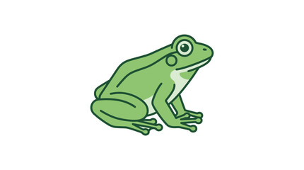 Naklejka premium Stylized green tree frog illustration.