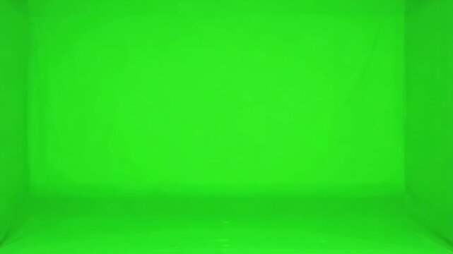 Empty green screen boxes arranged in rows for digital content creation and motion graphics