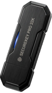 Securekey Pro 32K hardware security key, black brushed metal USB authenticator, encrypted data protection device