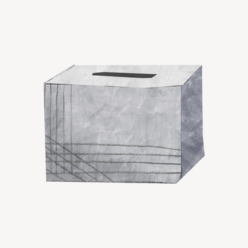 Election voting box, paper craft element