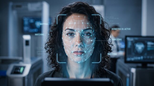 Facial Recognition Scanning Grid Security Technology