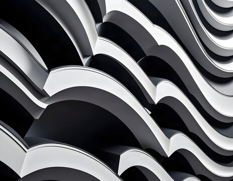 Black and White Concentric Circular Wave Pattern Abstract Background