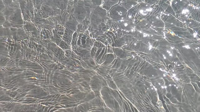 Clear water rippling under sunlight at a beach