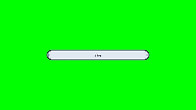 Colorful Loading Bar Progress Animation on Green Screen