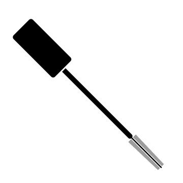Mascara Wand Silhouette Isolated on White Background