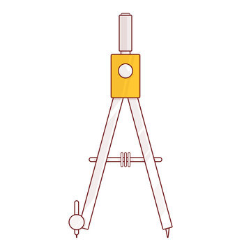 Drafting Compass cute cartoon illustration