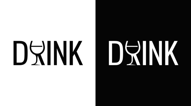 Drink logo design vector featuring a refreshing beverage-inspired symbol with custom typography and a distinctive letter mark, creating a clean and memorable visual identity for food and drink brandin