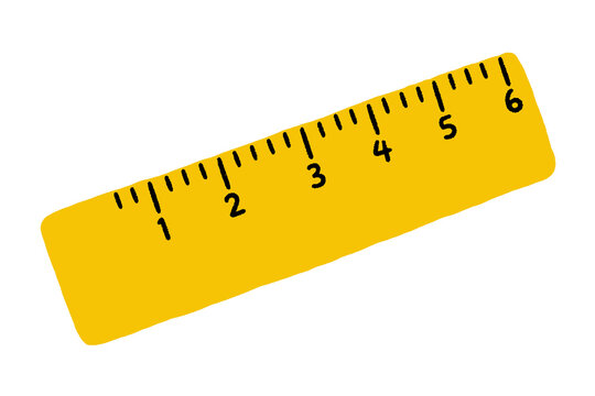 Yellow plastic school ruler with inch markings measurement education stationary geometry distance centimeters academic learning classroom equipment isolated