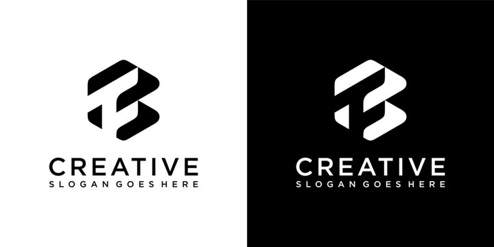 FB or BF initial letter logo design vector