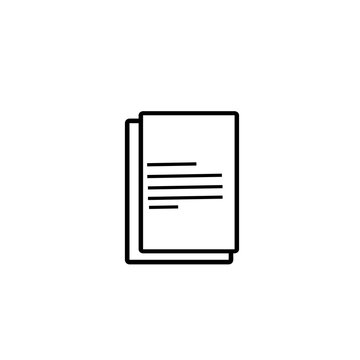 Minimalist outline vector icon depicting a stack of blank document pages for business design