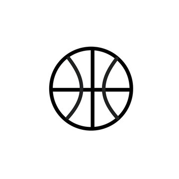 Basketball Vector Line Icon Minimalist Sports Ball Illustration