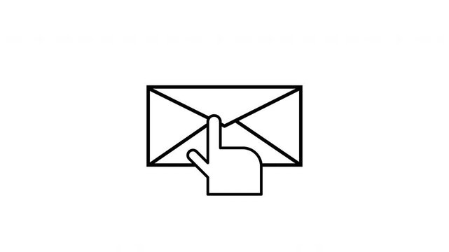 Email Message Sent by Hand with Envelope Communication Animation