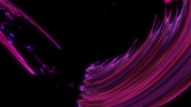 手描きアニメ風の赤紫色の闇属性の斬撃による攻撃エフェクト