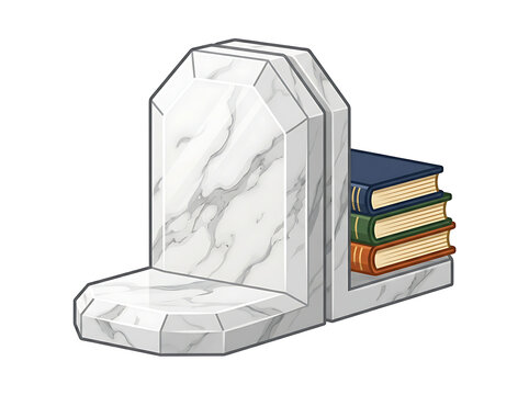 Octagonal marble bookend icon design