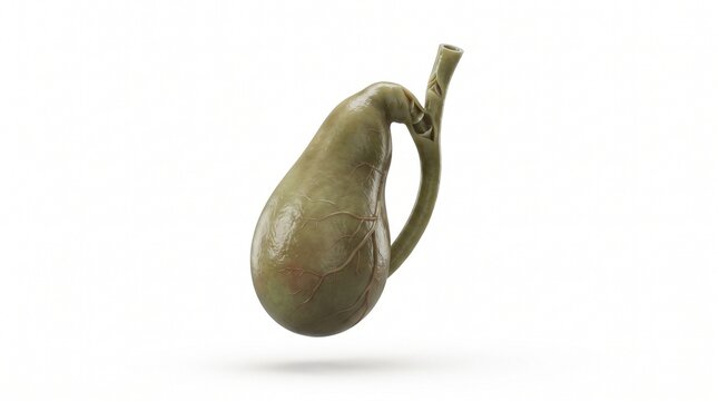 Human Gallbladder Anatomical 3D Illustration Isolated on White Background