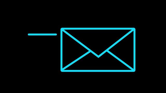 Mail email message sending envelope icon animation . motion graphics