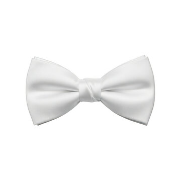 Elegant white bow tie isolated on transparent background