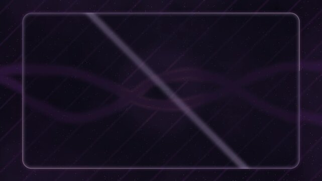Futuristic Dark Purple Grid Background with Eight Glowing Rectangular Frames and Abstract Digital Design