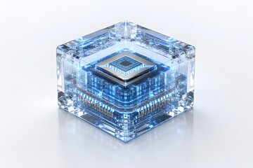 Fototapeta premium Advanced semiconductor processor for AI technology businesses and high performance computing innovation