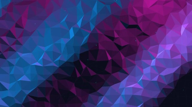 Abstract purple blue low poly geometric motion background loop