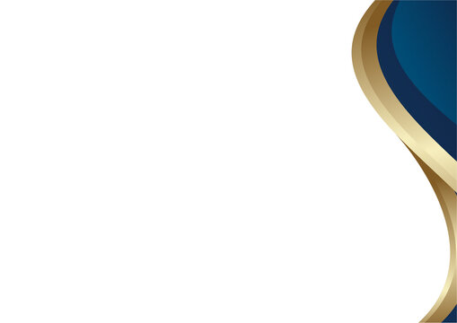 modern golden certificate background with a abstract blue and gold curve design