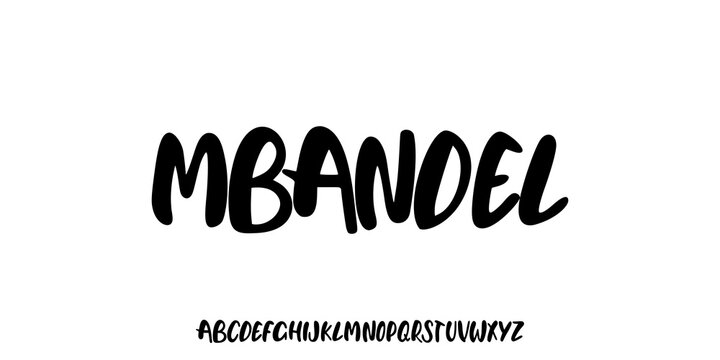 Playful hand-drawn font vector showcasing uppercase alphabet letters. Cute and playful handwritten display font alphabet vector design. 