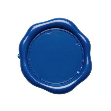 Blue wax seal stamp icon