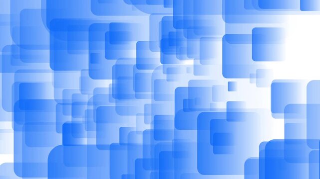 Abstract Blue Rounded Square Animation with Layered Geometric Shapes, Modern Geometric Motion Background Featuring Transparent Blue Blocks, Modern Digital Tile Pattern with Dynamic Layer Movement
