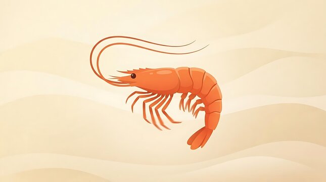 Orange shrimp on sandy background