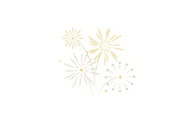 Obraz premium Abstract gold fireworks illustration on a white background for new year celebrations and festive holiday party design concepts