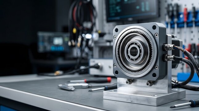compact harmonic gear actuator assembly with precision wave generator and flex spline mechanism for robotics, motion control, automation, and industrial machinery