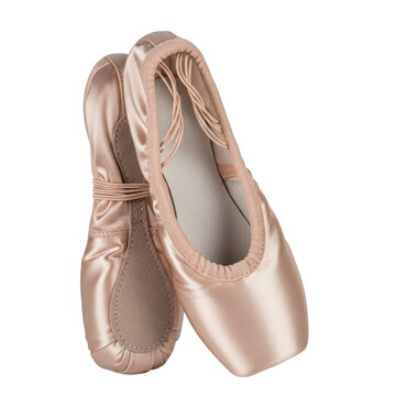 Pink ballet slippers for dance performance