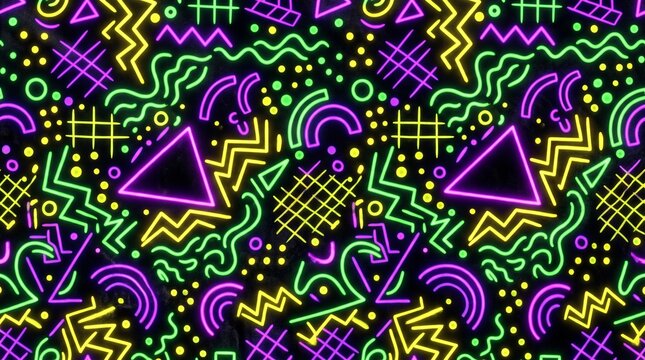 seamless pattern with colour full lines and dots