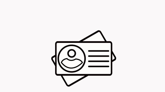 People, person, human, user and profile ID card animated icon for ​employee identity, identification, identifier, account verify, validation, information, access