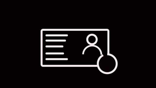 Id card animation. Profile verify icon motion graphics. Animated personal information icon. NID card verify.  4k animation video
