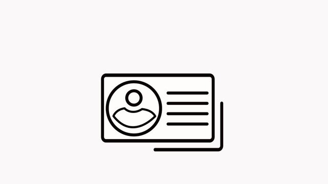 People, person, human and user ID card animated icon for ​employee identity, profile identification, identifier, account verify, validation, information, access and other 4k video